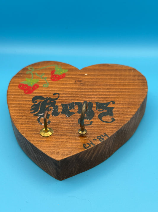 Vintage handmade wooden key holder