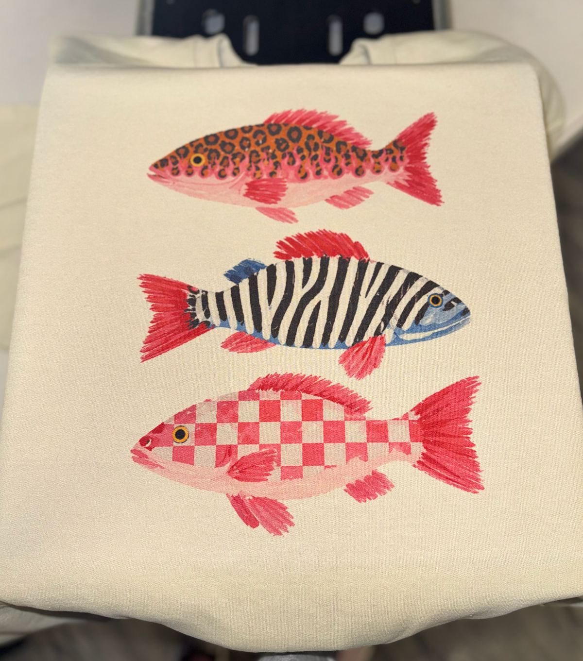 Funky Colorful Fish Crewneck (Grey)