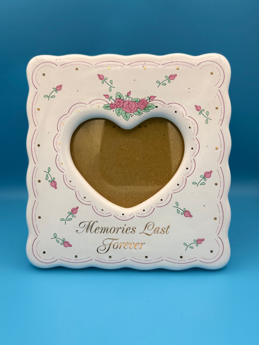 Memories last forever heart photo frame