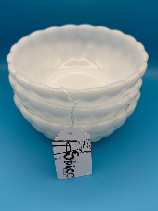 Vintage Milk glass bubble small decor bowls (set of 3)