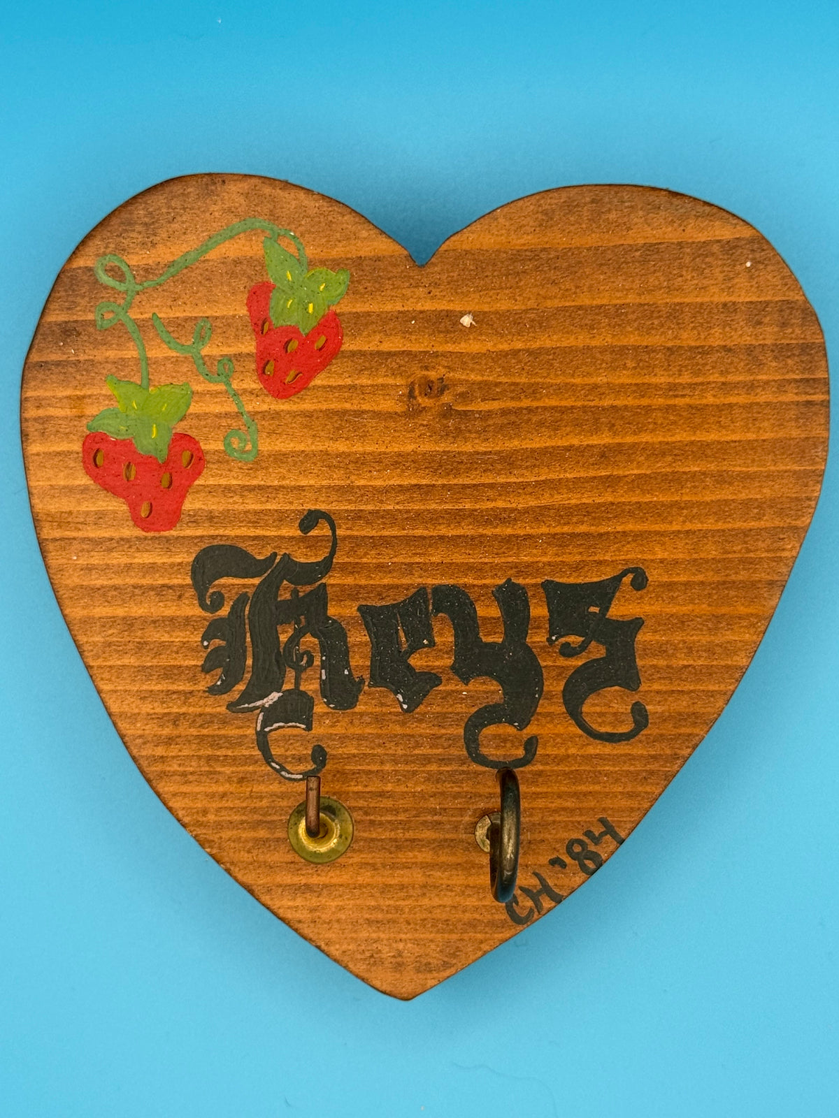 Vintage handmade wooden key holder