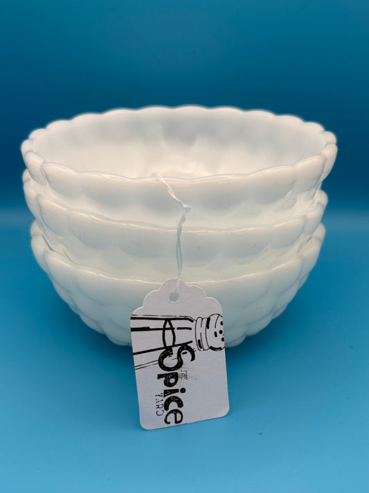 Vintage Milk glass bubble small decor bowls (set of 3)