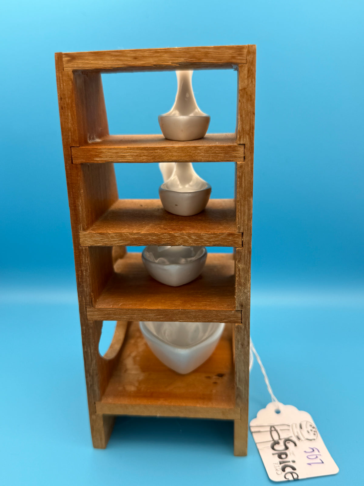 Vintage goose measuring spoons with holder